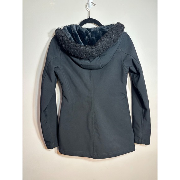 Marmot Womens Black Softshell Jacket Faux Fur Lined Hooded Full Zip Small - Picture 4 of 5